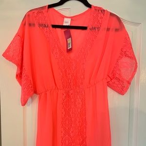 Xhilaration Coral lace cover up Sz Small